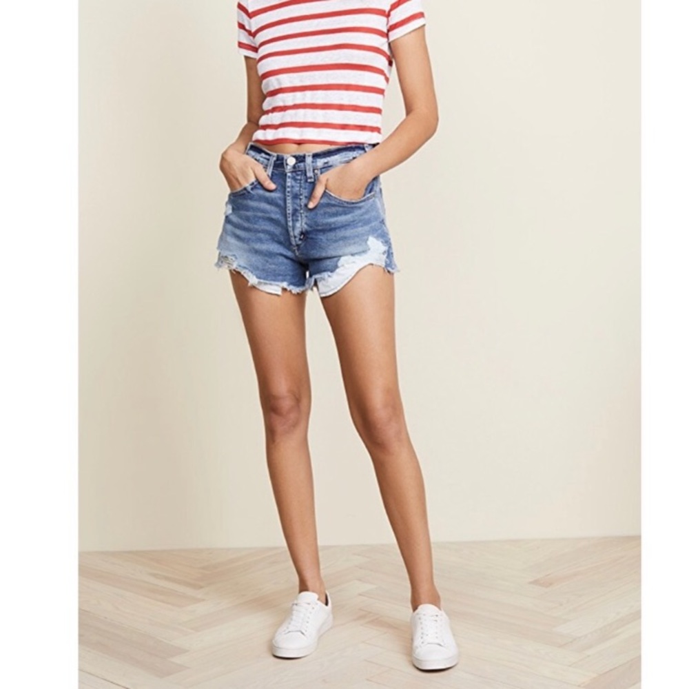 High waisted jean shorts